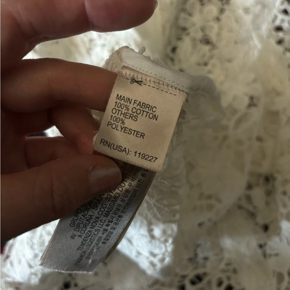 Massimo Dutti cotton floral lace top - Picture 7 of 10